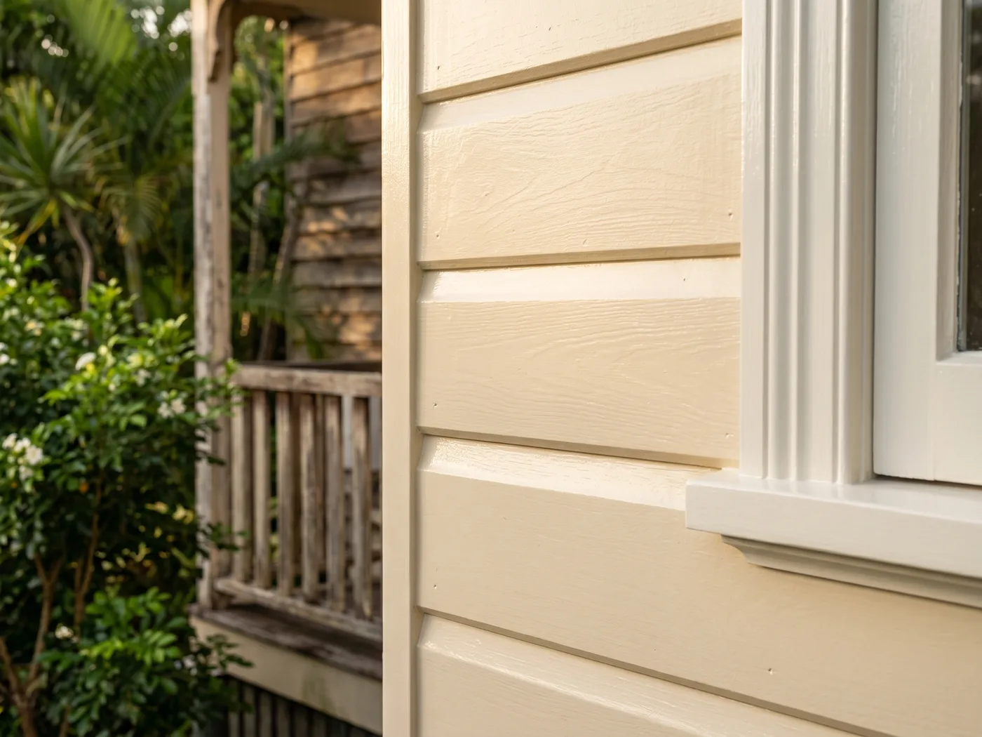 Close-up of a finished painter job on a Brisbane home